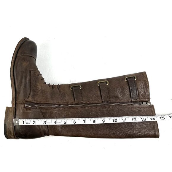 Vintage Shoe Company Boots 8 Bastrop Brown Leather Tall Harness Womens Made USA - Picture 10 of 14